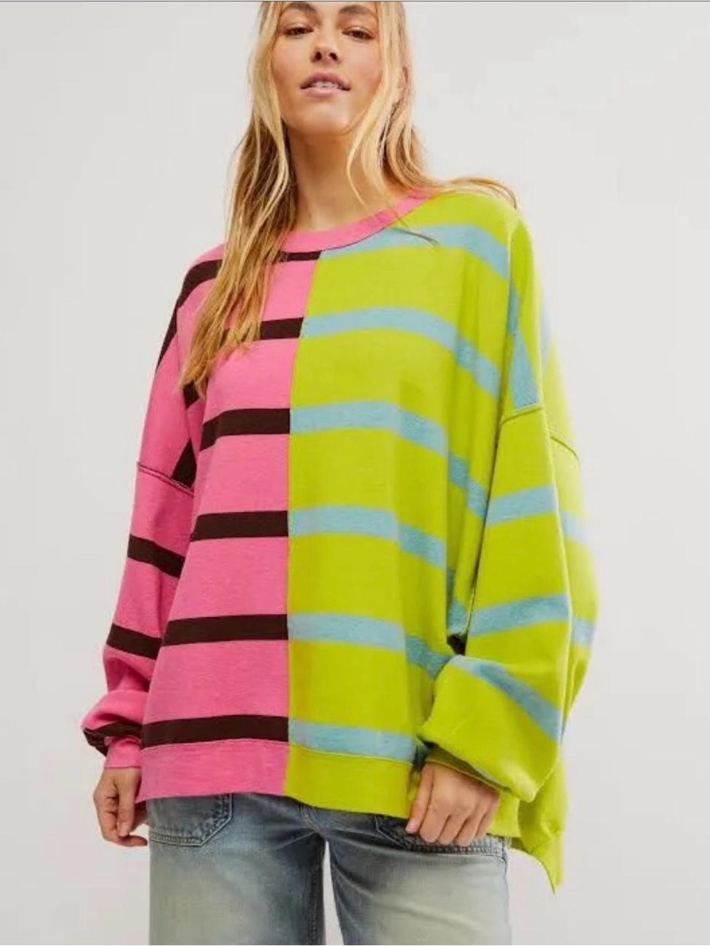 Free People Uptown Stripe Pullover Sweater
